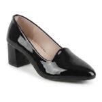 Women Patent Black Court Shoes
