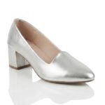 Women Patent Silver Court Shoes